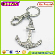 2016 Newest Crystal Anchor Metal Custom Nautical Keychain #15510